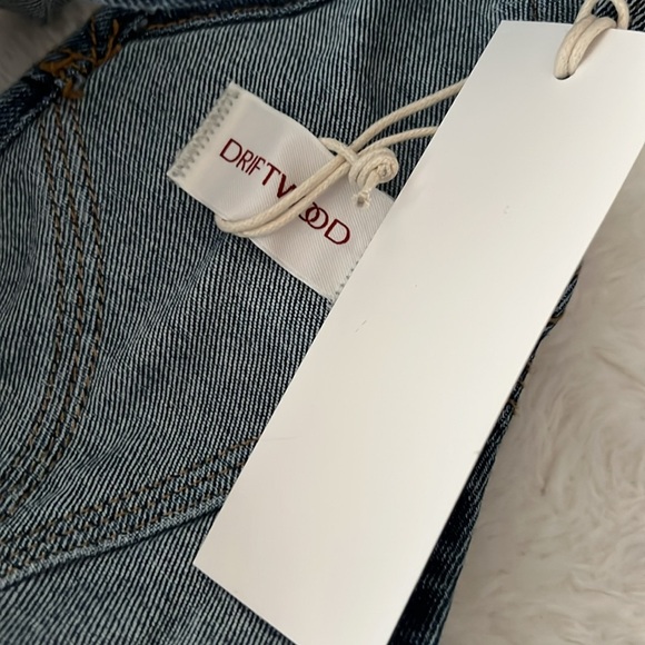 Driftwood Brady Floral Embroidered Denim Overalls Large New With Tags - Picture 3 of 5